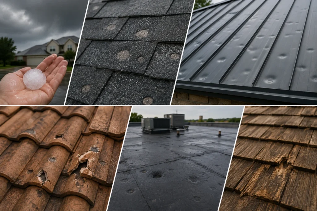 how to identify hail damage by roof type 2