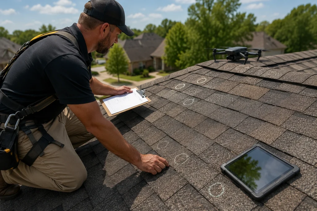 signs of hail damage on asphalt shingles 2