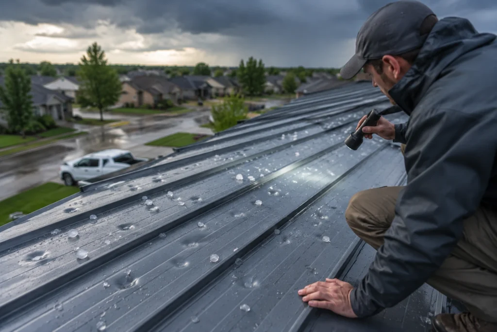 signs of hail damage on metal roofs 3
