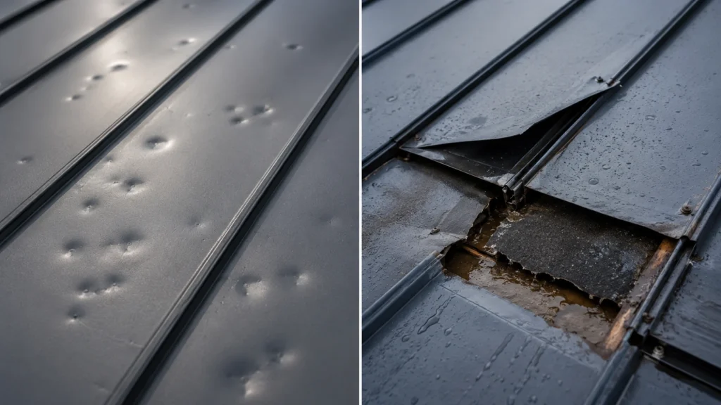 will insurance pay hail damage metal roof 3